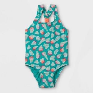 Cat & Jack sea shell one piece bathing suit, toddler girl size 5T